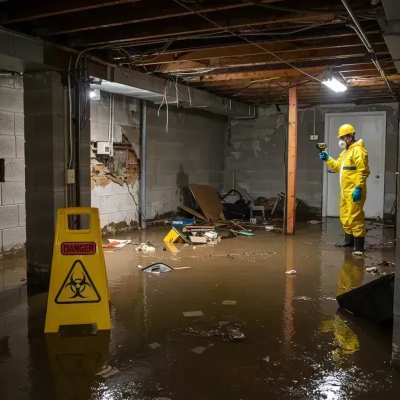 Flooded Basement Electrical Hazard in Edmonson County, KY Property